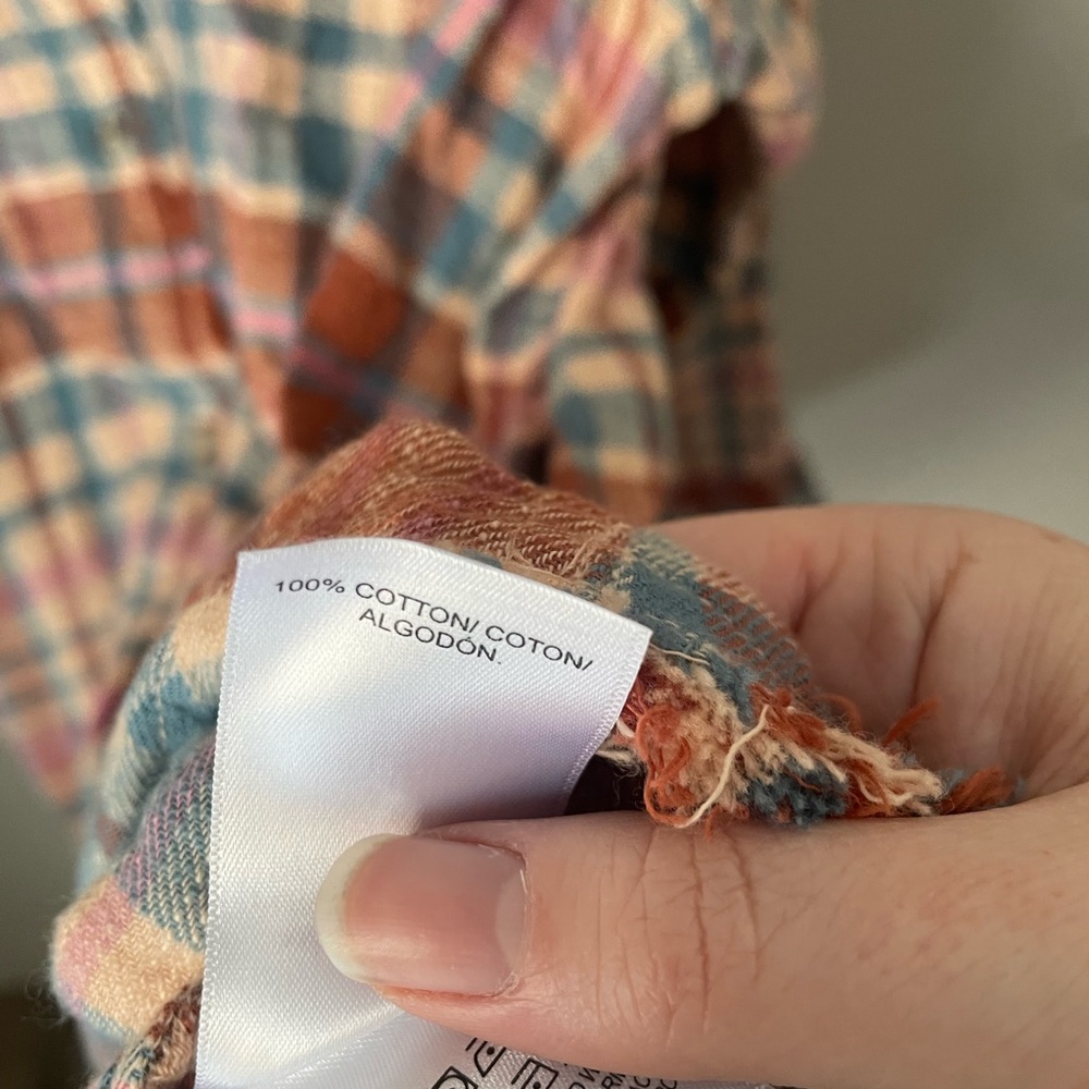Lucky Brand Pink and Blue Plaid Shirt Size Large - Picture 7 of 10